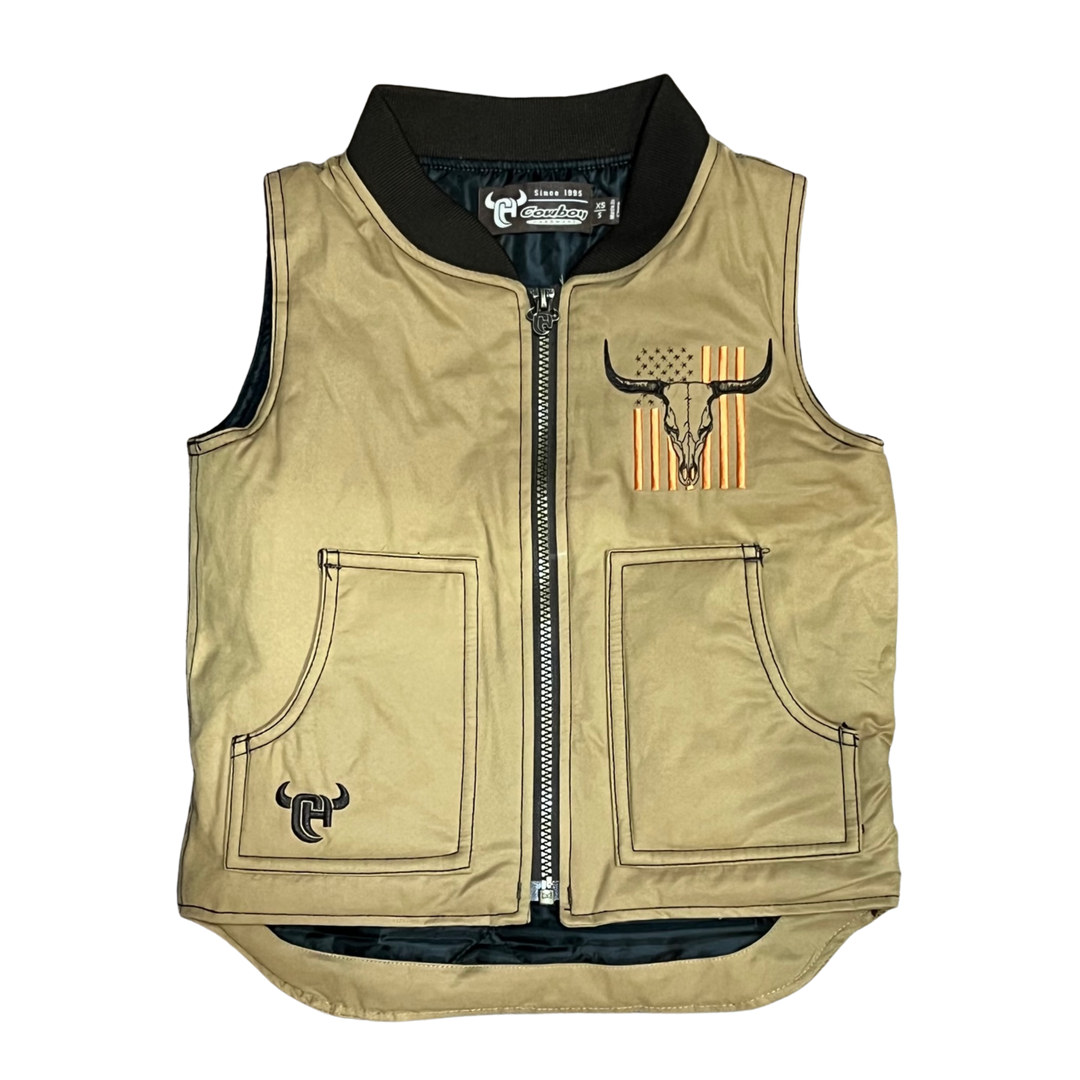 Cowboy Hardware Flag Skull Boy's Vest 385178-095-K