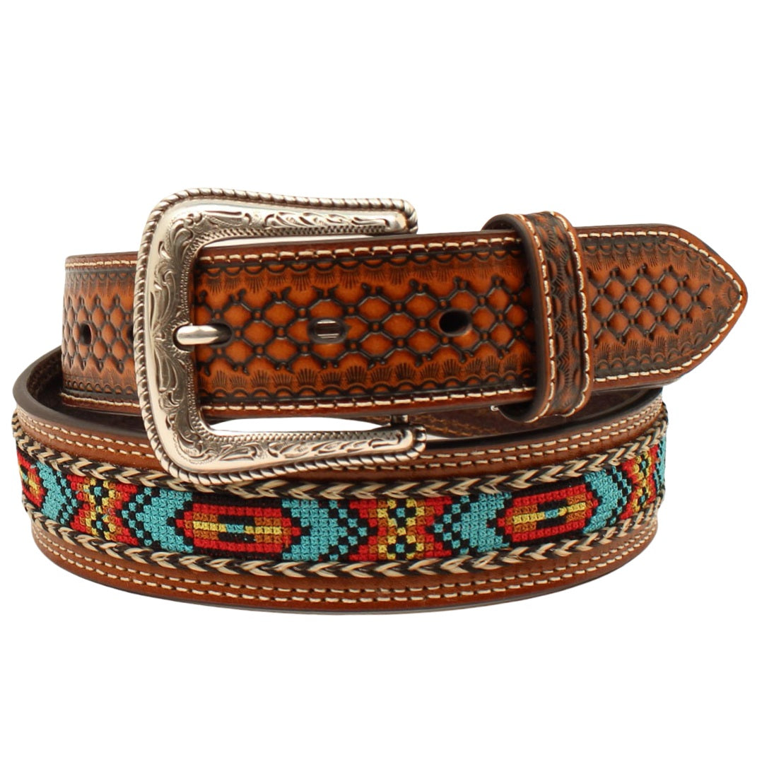 Nocona Turquoise Aztec Print Belt N210002102