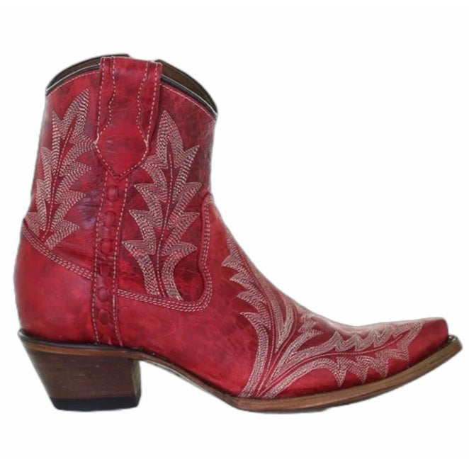 Circle G Embroidery Red Women's Bootie L5704