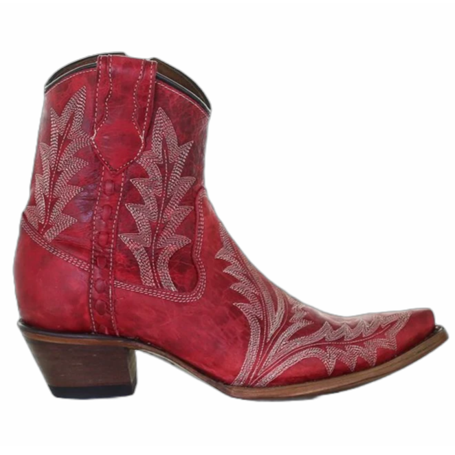 Circle G Red Embroidery Bootie L5704