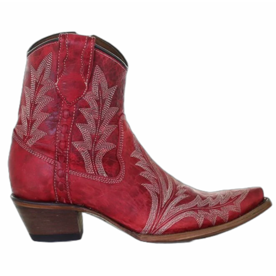 Circle G Red Embroidery Women's Bootie L5704
