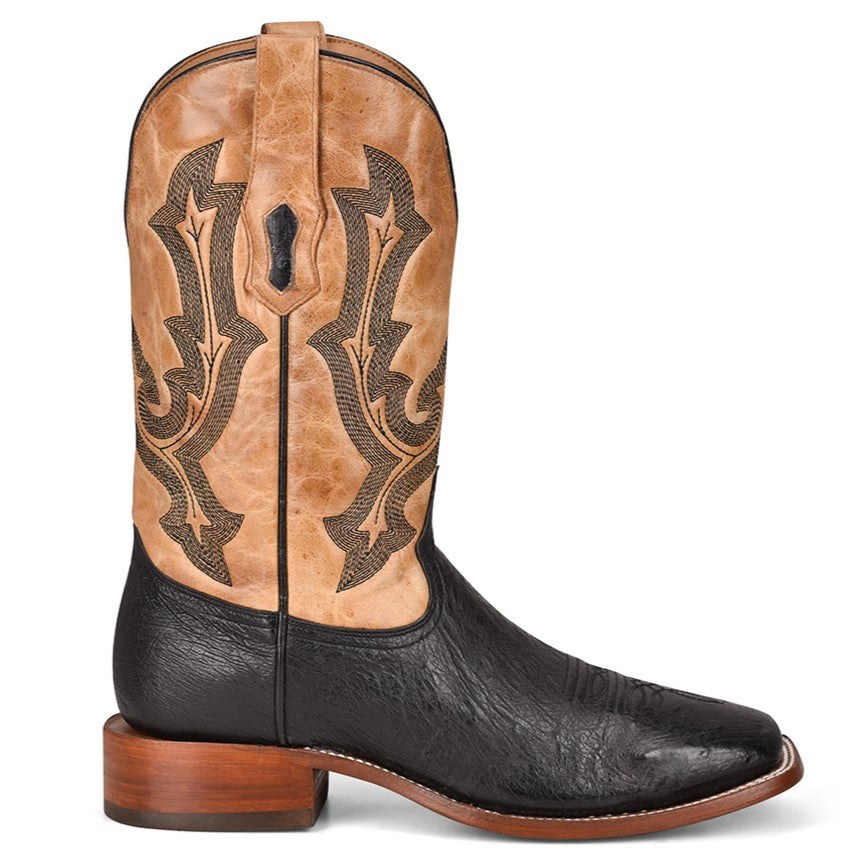 Corral Black and Honey Smooth Ostrich Boot A4147