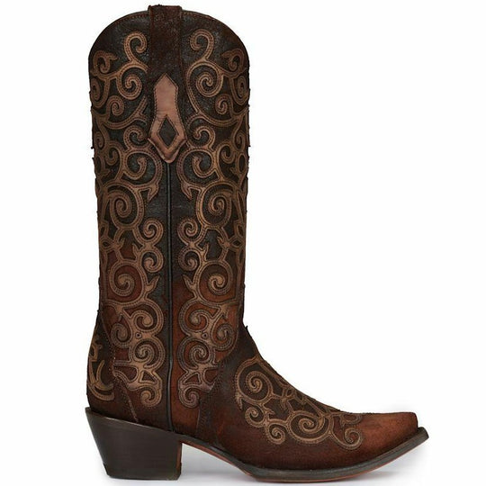 Corral Chocolate Swirl Embroidery Boot C3744