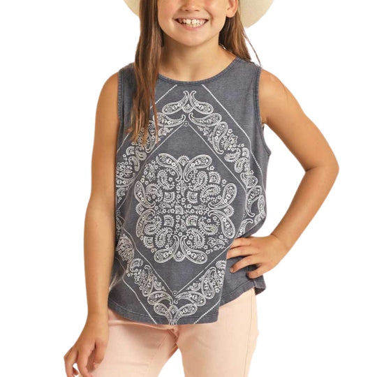Rock & Roll Bandana Blue Girl's Tank BG20T04364