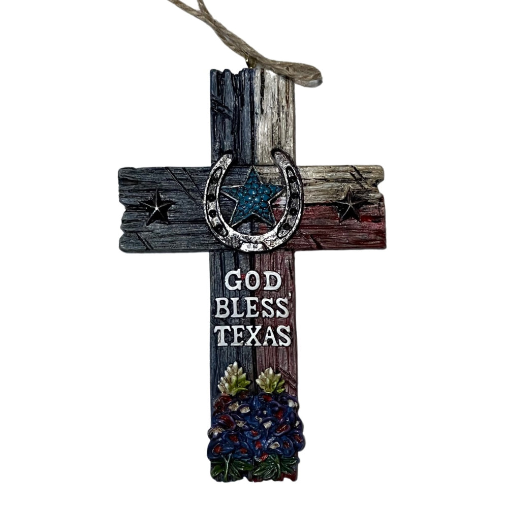 JT Giftware God Bless Texas Cross Ornament TX80102