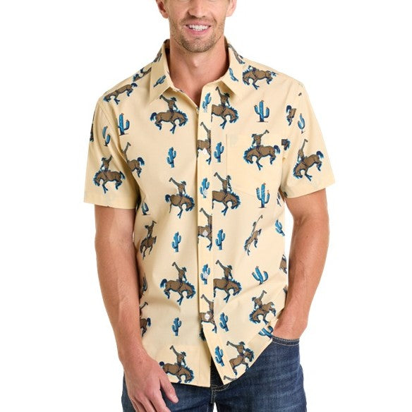 Rock & Roll Bronc Rider Men's Button Up BMB3S06437