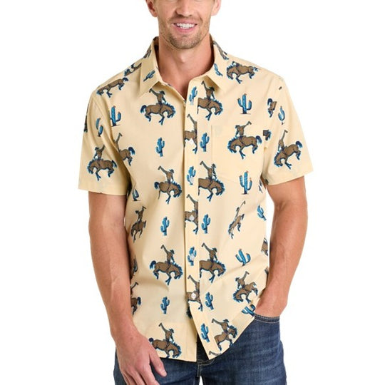 Rock & Roll Bronc Rider Men's Button Up BMB3S06437