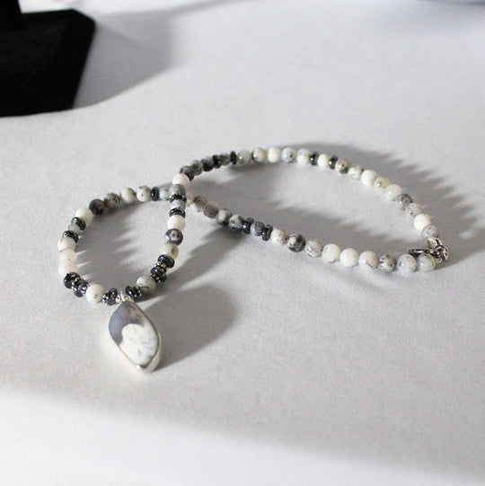 Paige Wallace Dendritic Agate Pendant Necklace