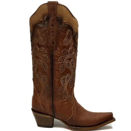 Corral Tan Overlay Embroidery Boot Z5088