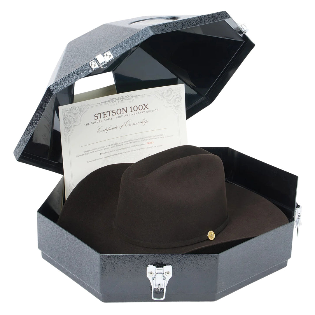 Stetson The Golden Eagle 100X Brown Fur Felt Cowboy Hat SFG160-0140