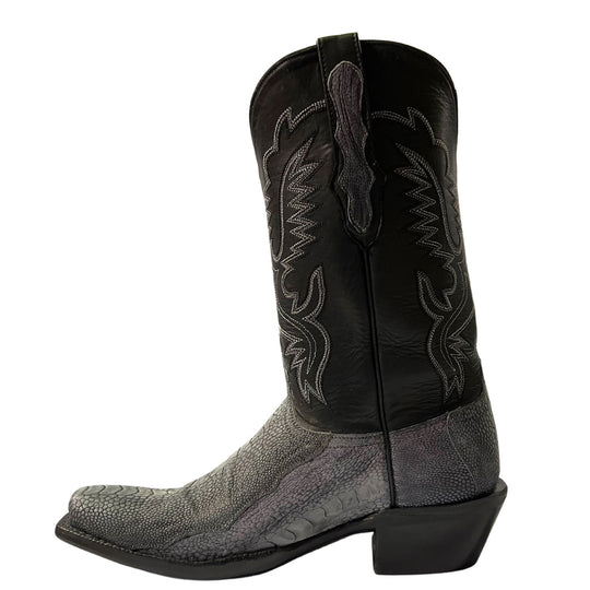 Black Jack Ostrich Leg Matte Black Men's Boot BKM2708- V4