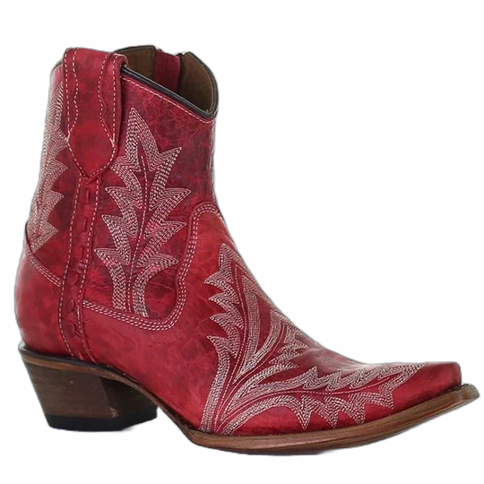 Circle G Red Embroidery Women's Bootie L5704