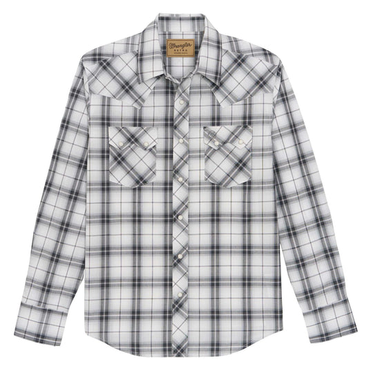 Wrangler Black Plaid Men's Western Snap 112378874