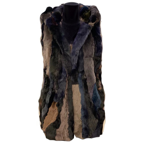 Morris Kaye Multi-Colored Rabbit Fur Women's Vest 19050