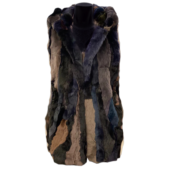 Morris Kaye Multi-Colored Rabbit Fur Women's Vest 19050