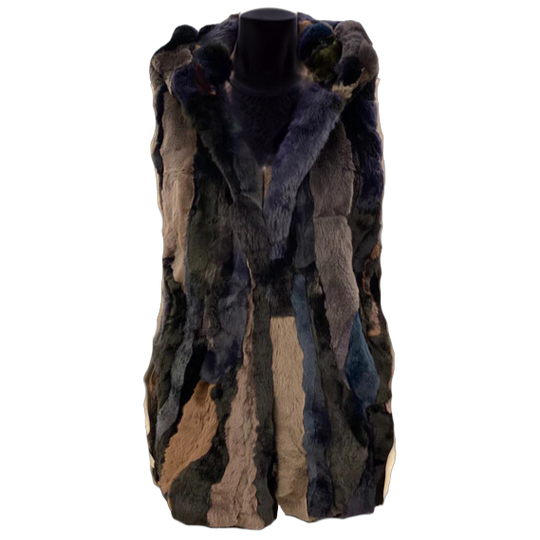 Morris Kaye Multi-Colored Rabbit Fur Women's Vest 19050