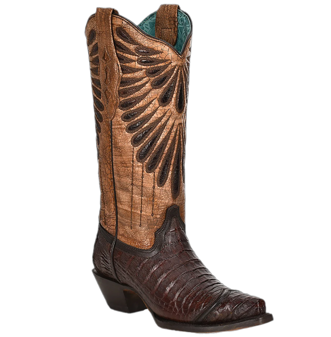 Corral Brown Caiman Embroidery Boot A4184