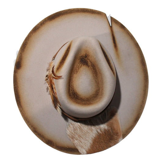 Caimey Fur and Feathers Wool Flat Brim