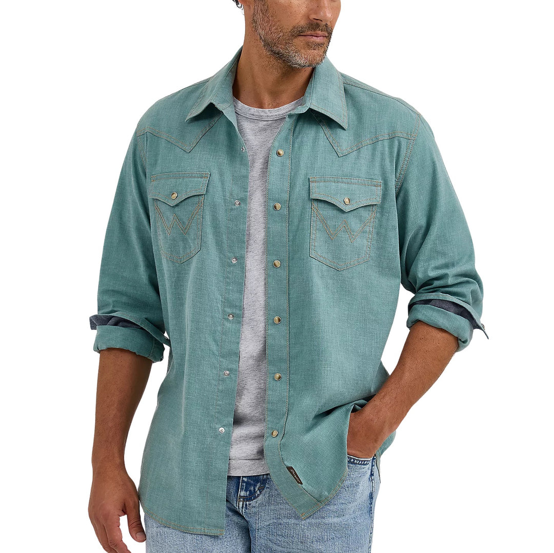 Wrangler Retro Blue Men's Western Snap 12368218
