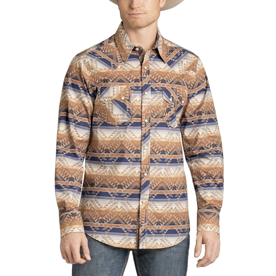 Rock & Roll Aztec Border Men's Western Snap BMN2S07140