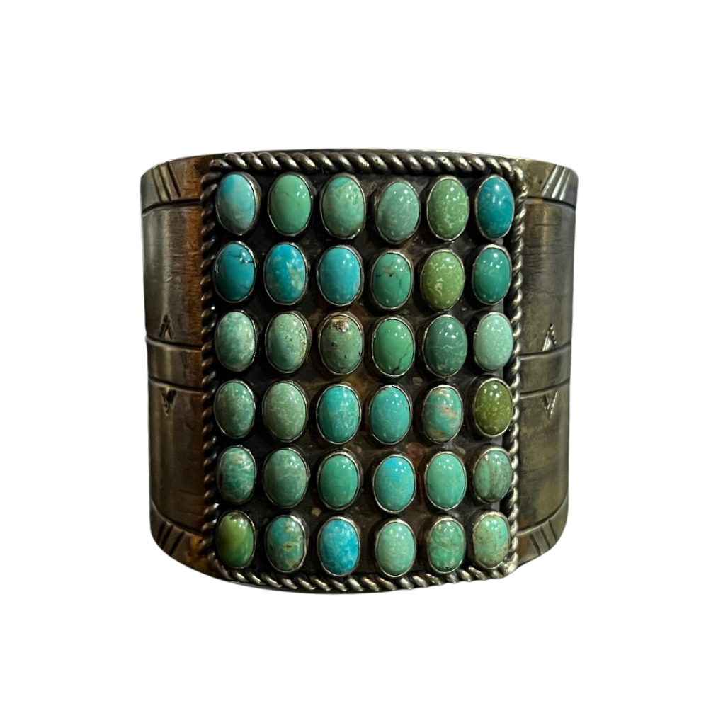 Paige Wallace Turquoise Stone German Silver Cuff 314TO