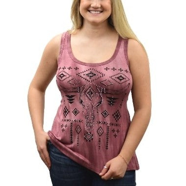 Liberty Wear Aztec Steer Women's Tank 7541