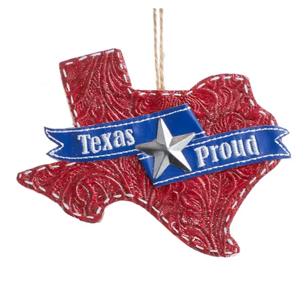 Kurt Adler Wooden Texas State Ornament G0318