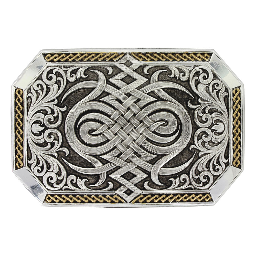 Antiqued Two Tone Celtic Knot Buckle 33210RTG