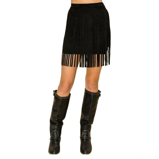 Vocal Suede Fringe Mini Women's Skirt 20250SK