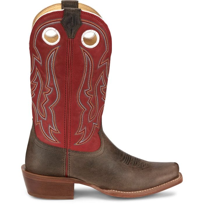 Justin Men's Ante Up Boot in Hickory Red & Brown FN7245
