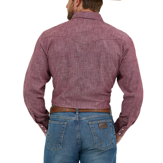 Wrangler Cody Johnson Burgundy Men's Western Snap 112369520