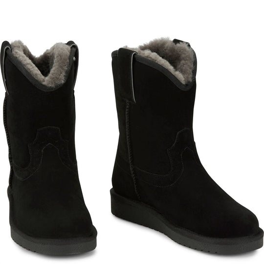 Justin Women's Heidi Black Suede Shearling Boots GY2863
