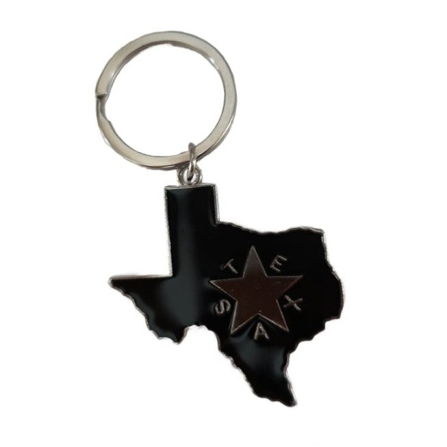 JT Giftware Black Texas Shape Keychain TX80320