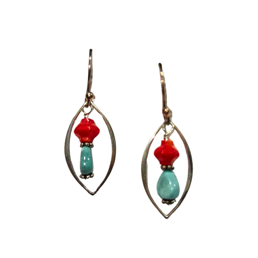 Paige Wallace Turquoise-Corral Dangle Earrings 55