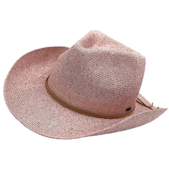 Fashion City Rose Pink Sequin Cowboy Hat