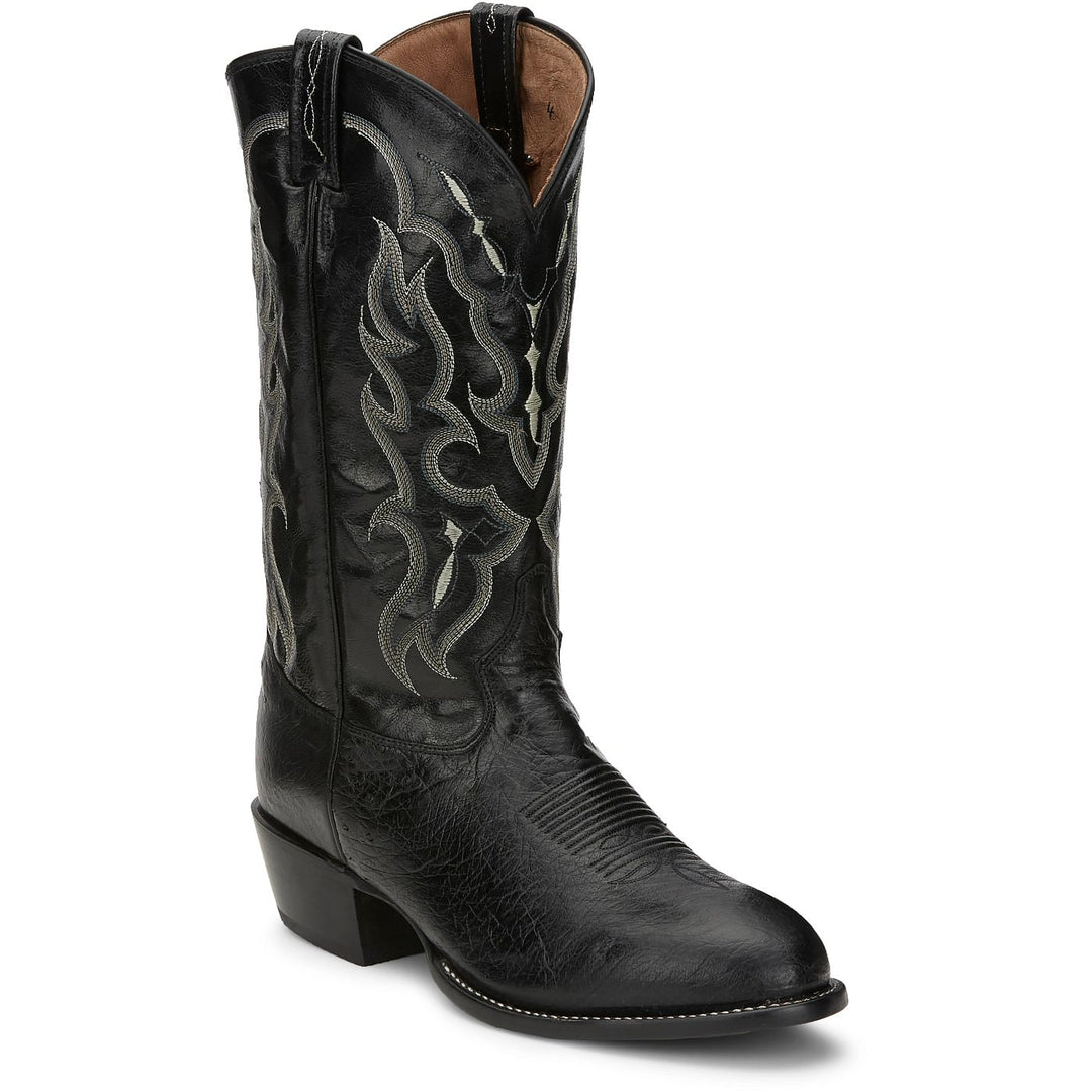 Tony Lama Men's Bonham 13" Black Smooth Ostrich Boot CT871