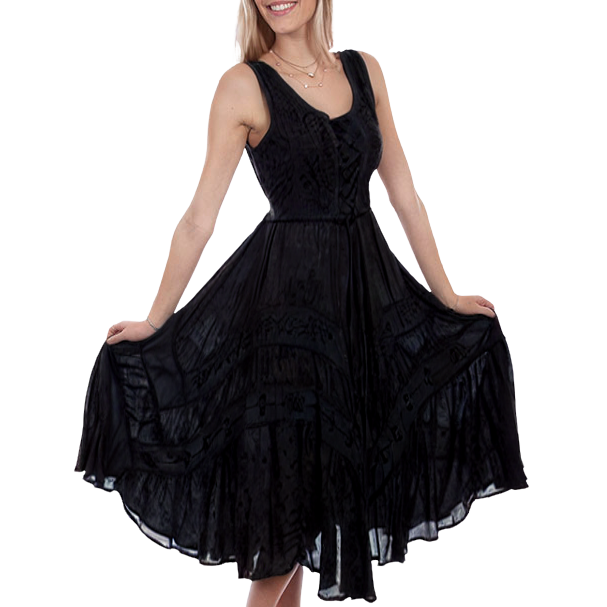 Scully Enchanted Black Lace Front Women's Dress HC118