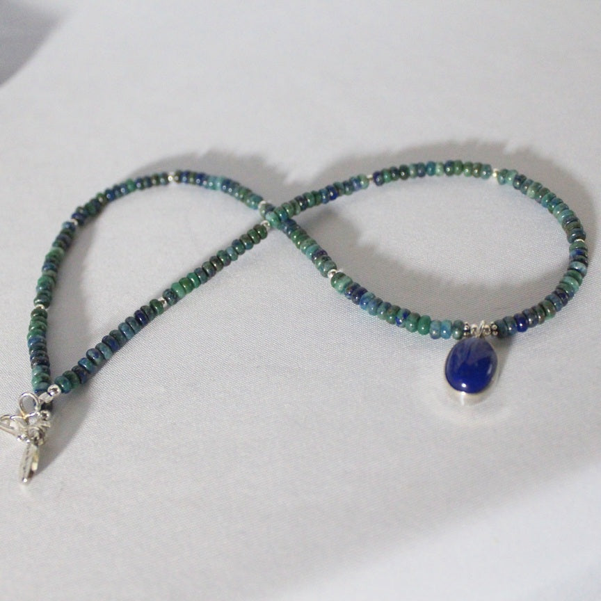 Paige Wallace Lapis Oval Pendant Necklace