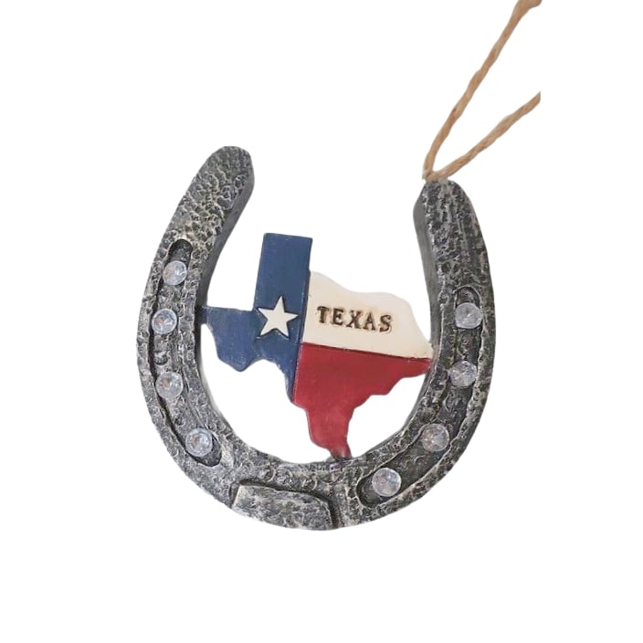 JT Giftware Lucky Horseshoe Texas State Ornament TX80023