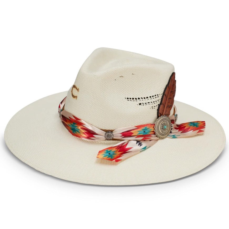 Charlie 1 Horse Navajo Straw Flat Brim