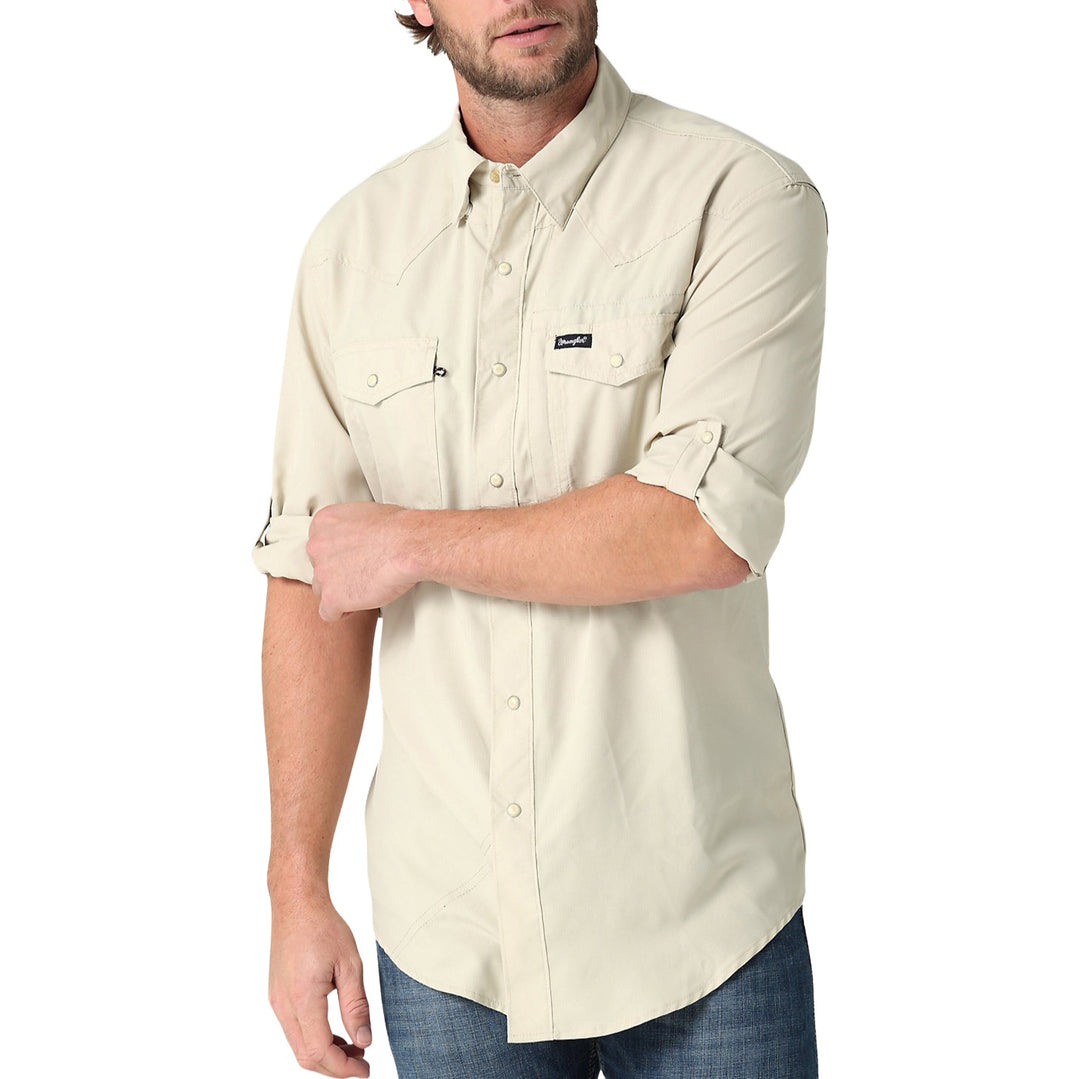 Wrangler Performance Ivory Men's Button Up 2323768 Wild Bill's Western Store Wrangler Performance Ivory Men's Button Up 2323768 Wild Bill's Western Store
