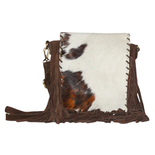 BS Trading Fringed Cowhide Brown Crossbody BS2251