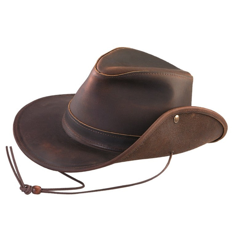 Henschel Aussie Chocolate Leather Hat 0334-23