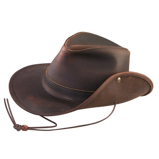 Henschel Aussie Chocolate Leather Hat 0334-23