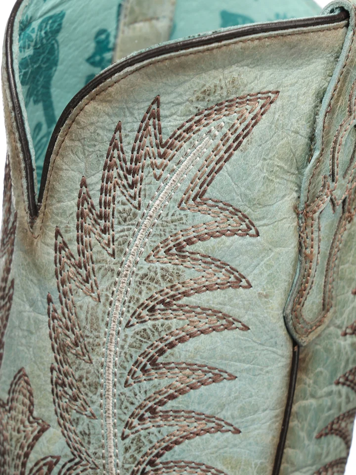 Corral Women's Faded Turquoise Boot with Metallic Beaded Welt A5008
