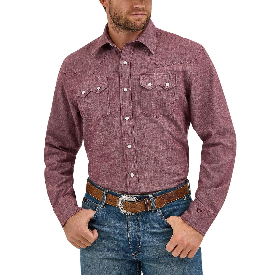 Wrangler Cody Johnson Burgundy Men's Western Snap 112369520