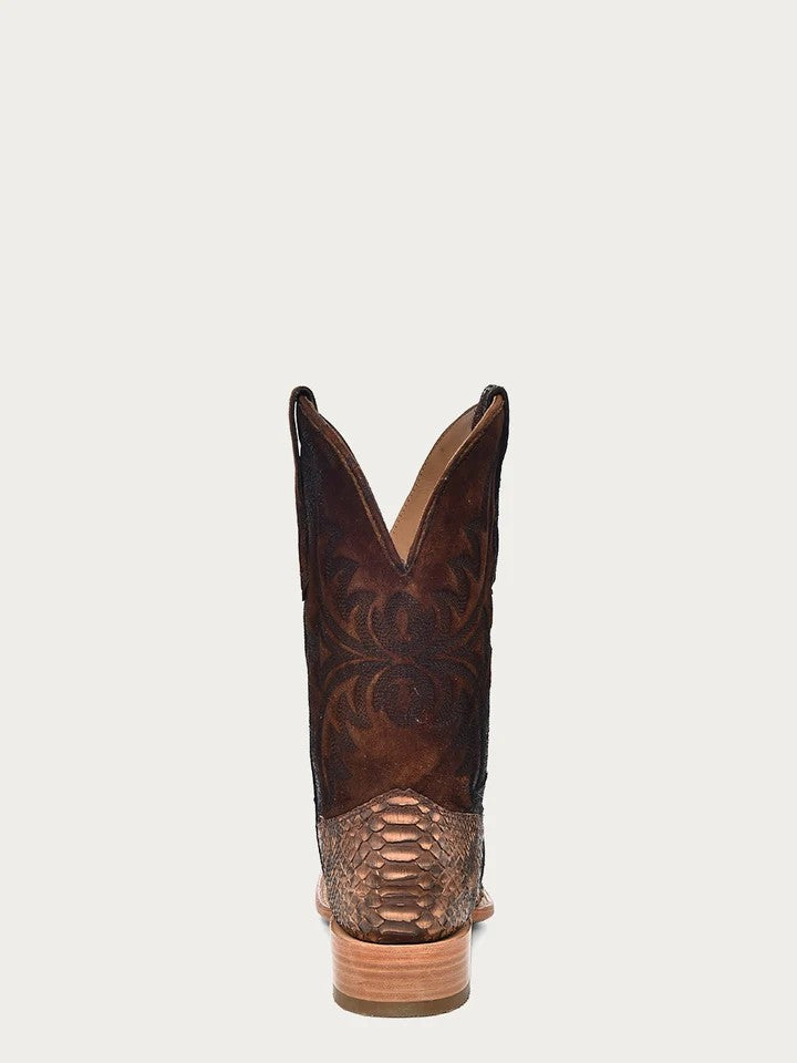 Corral Men's Genuine Brown Boot with Python Vamp and Lamb Shaft A4499