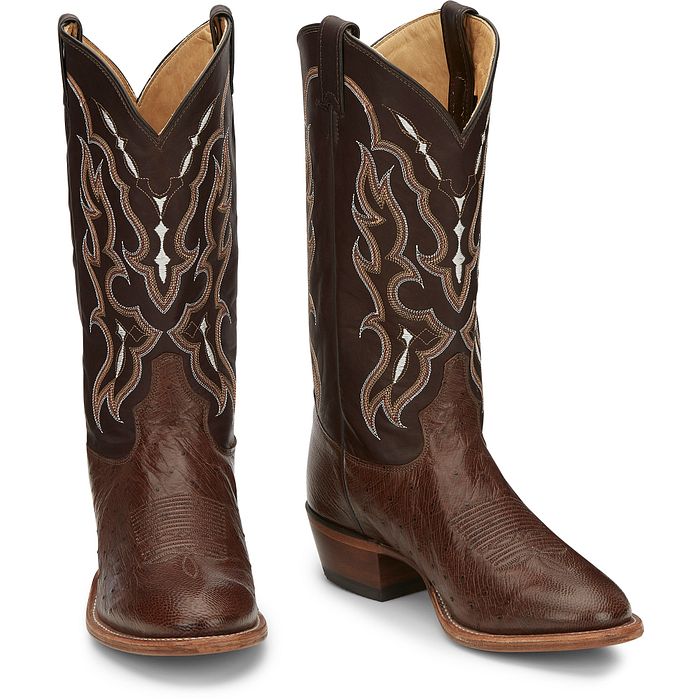 Tony Lama Men's Tobac Tiberius Smooth Ostrich Exotic Boots 06082