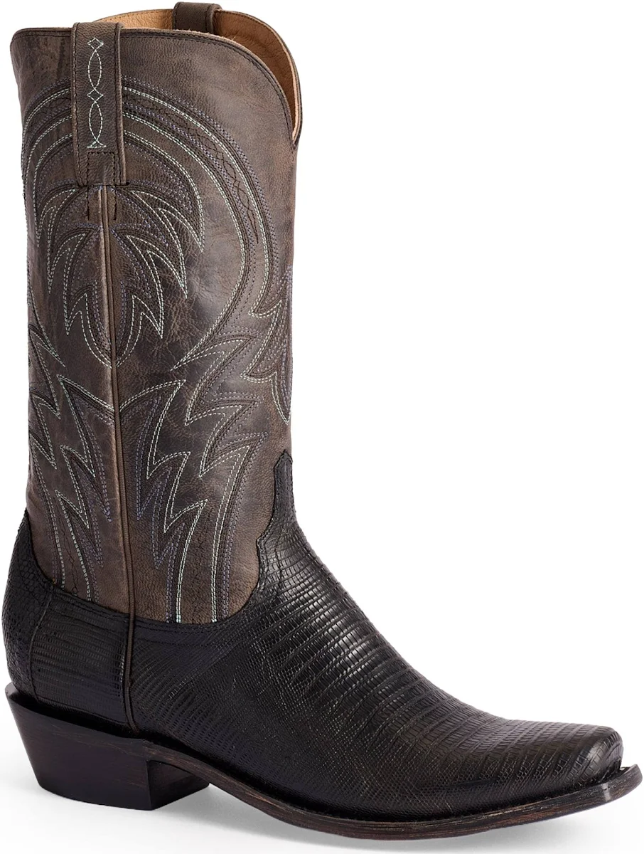 Lucchese Men's Percy 13" Lizard Boot in Black M3167.74-1001