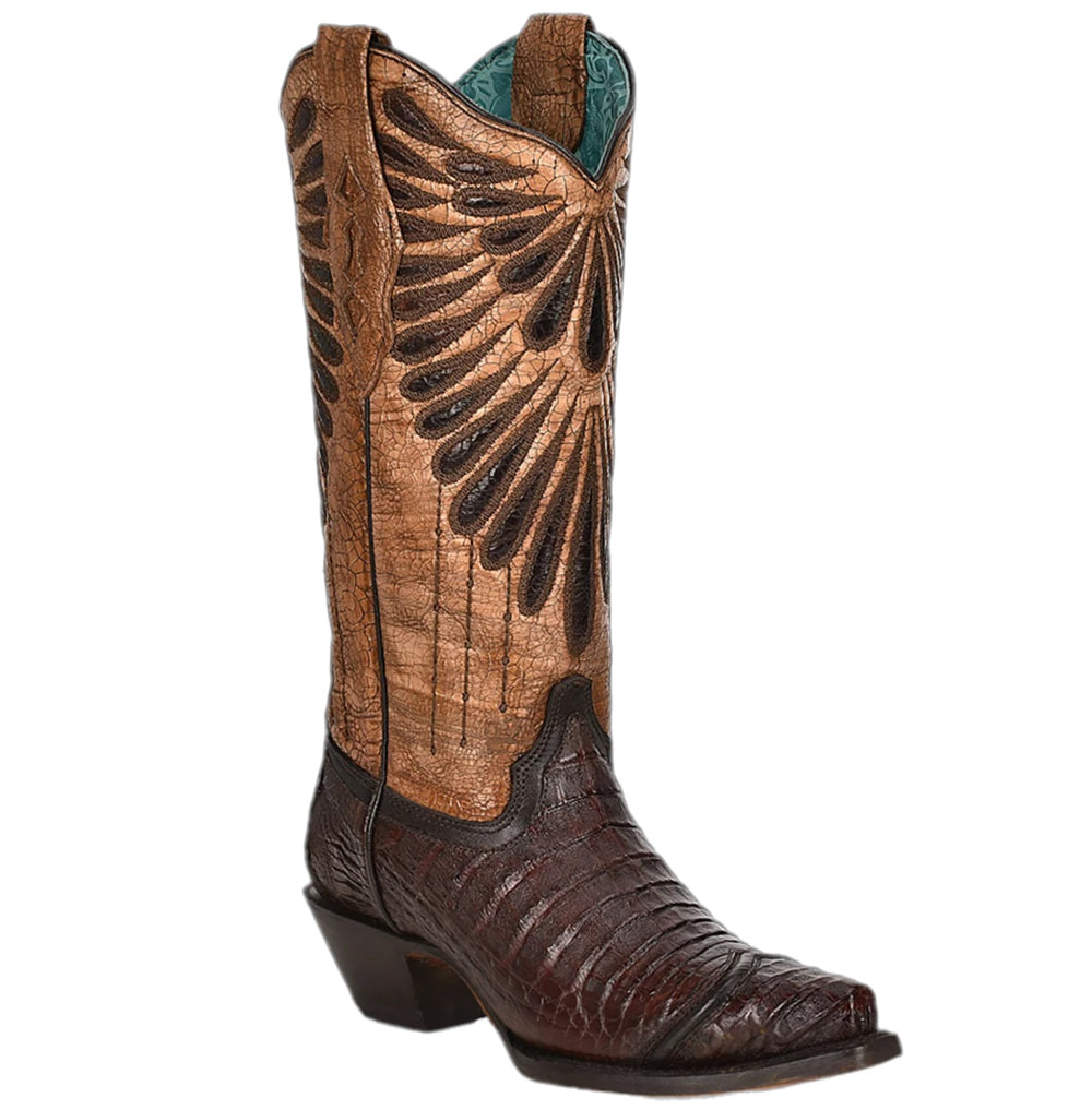 Corral Brown Caiman Embroidery Women's Boot A4184